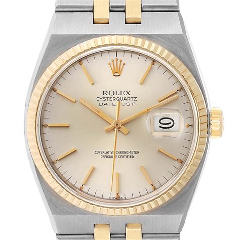 rolex oysterquartz datejust steel and gold 17013|men's rolex oysterquartz datejust 17013.